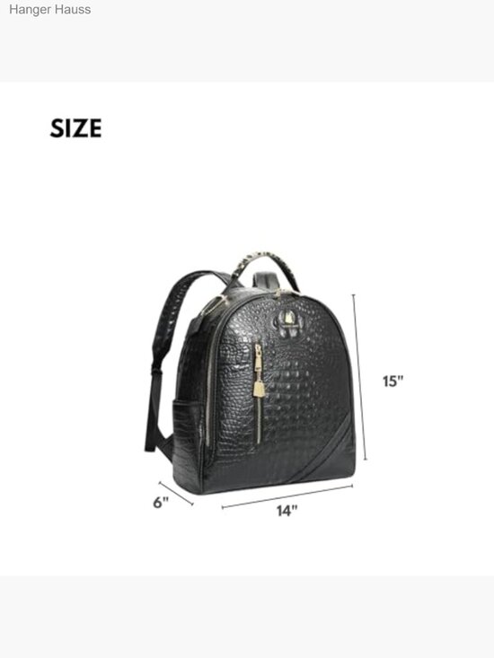 Vegan Leather Travel Backpack, Carry-On Laptop Bag, Water-Resistant, Adjustable